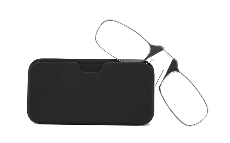 Портативные мужские и женские очки для чтения с клипсой для носа, мини очки для чтения, липкий чехол для телефона