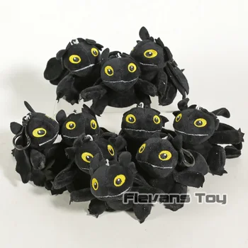 

Cartoon Kawaii How to Train Your Dragon Toothless Night Fury Plush Toys Keychains Soft Stuffed Dolls Pendants 10pcs/lot