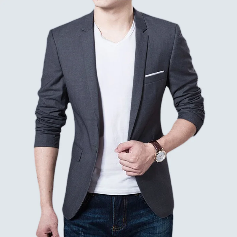 

Suit Jacket Men Blazer 2019 Fashion Slim Male Suits Casual Blazers Men Size M-5XL New Arrival Brand Clothing Jacket spring