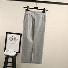 Весна Лето Сексуальная Женская облегающая юбка макси с разрезом повседневная черная эластичная талия элегантная длинная юбка-карандаш