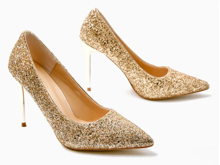

Bride High Heels Bride Shoes Woman Rhinestone Single Crystal Wedding Shoes Heel Fish Toe Pumps Pointed