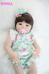 22 "полный силиконовые Reborn Baby Doll Bebe, живой реалистичные 55 см новорожденных мода подарок на день рождения воды средства ухода за кожей