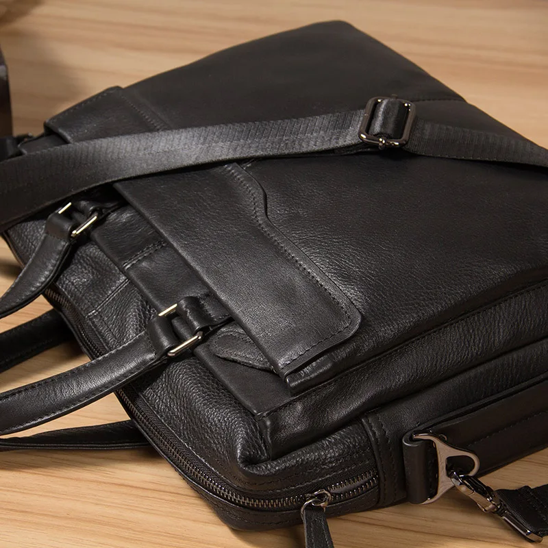 AETOO Men's handbags, business leather bags, cross-shoulder slanted bags, large-capacity leather computer bags