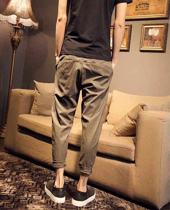 Бренд высокого качества летние льняные мужские джоггеры свободные брюки повседневные тонкие прямые брюки для мужчин M-XXL