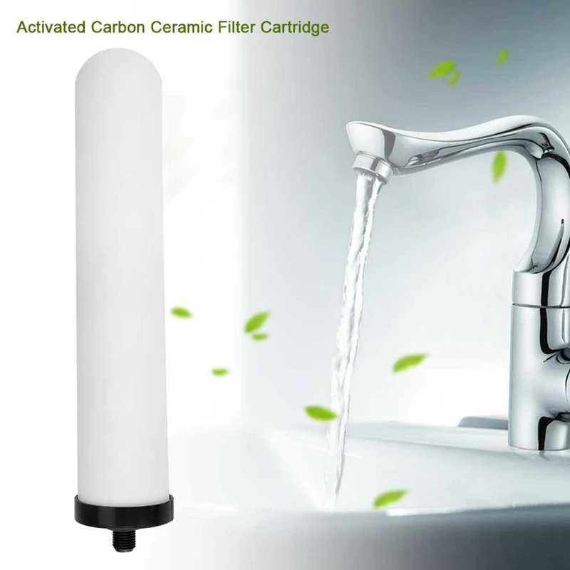 

Water Purifier 2Pcs/Set 10 Inch Ceramic Filter Cartridge Washable Activated Carbon Replacement Universal Shower System Bathroo