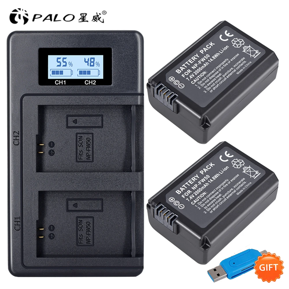 Palo Power Battery Charger Dual palo 2pcs 2000mah np fw50 np fw50 battery lcd usb Palo Power Battery Charger Dual palo 2pcs 2000mah np fw50 np fw50 battery lcd usb