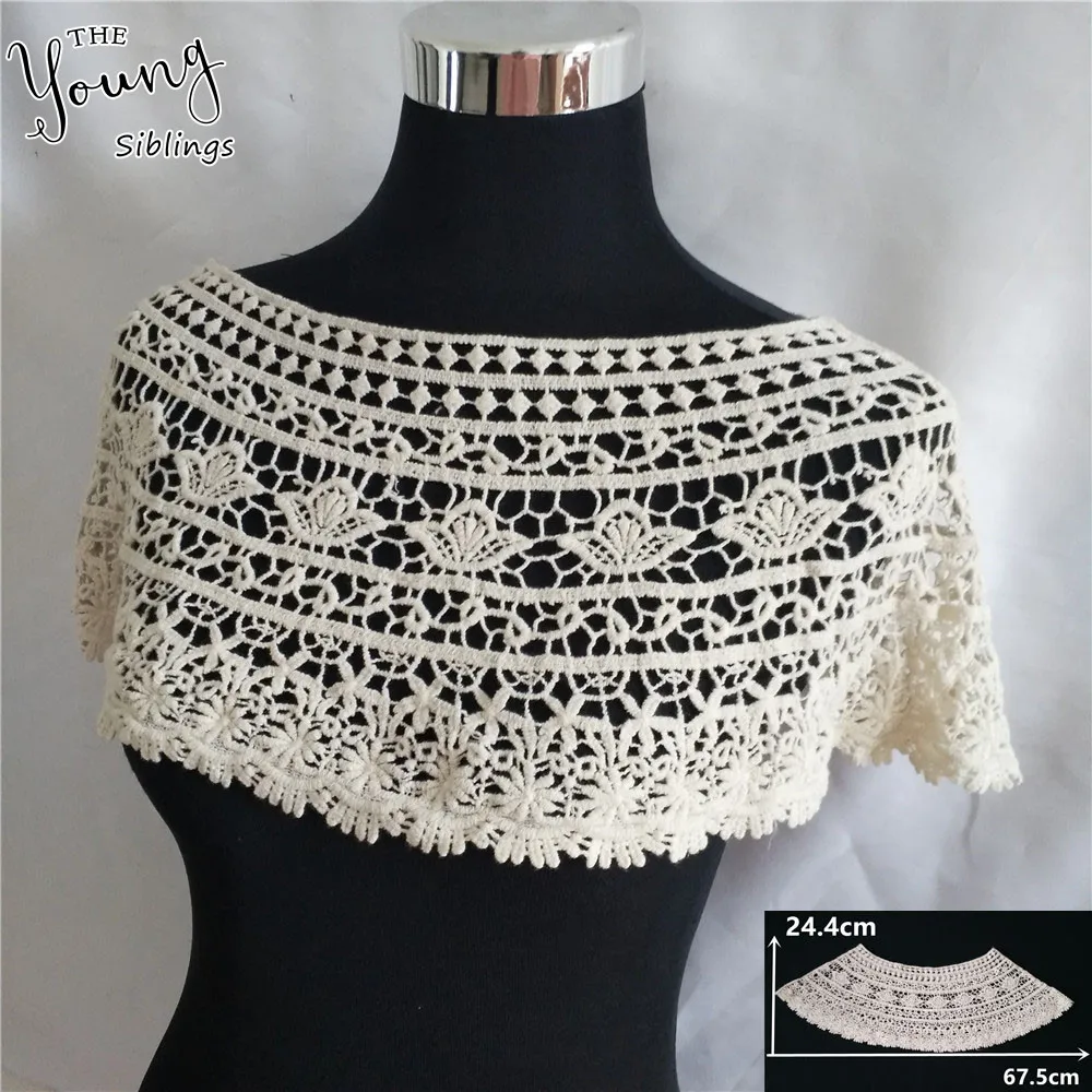 

New arrive Knitted Lace Collar Hollowed-Out Neck Jacket Strapless Condole Shawl DIY Embroidered Hollow Lace Neckline Accessory