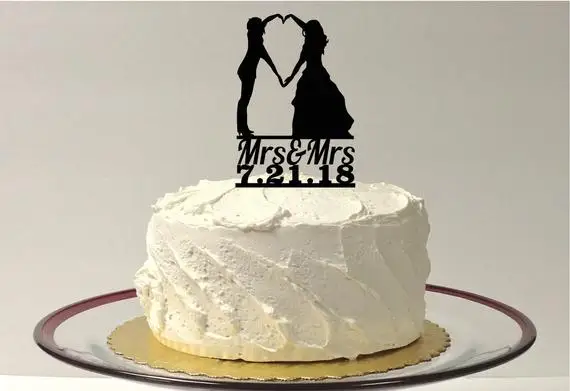 Свадебный торт для геев, Топпер для ЛГБТ г-н и г-жа, Топпер для свадебного торта