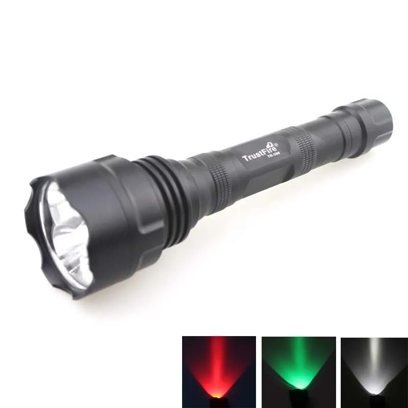 TrustFire TR 500 3xcree XRE Q5 3 цвета света (красный/белый/зеленый) 500LM Mode светодиодный фонарик