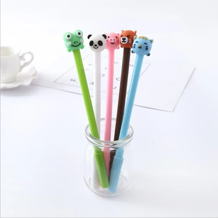 40 pcs South Korean stationery new cartoon animal neutral pen cute student writing tool office signature pen black 0.5 mm