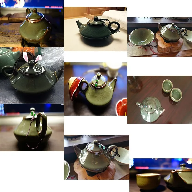 WIZAMONY чайный набор кракле глазурь Longquan Celadon Zisha керамика искусство Тай Тхи Китай Чайный горшок фарфор Исин глина антикварный чайник