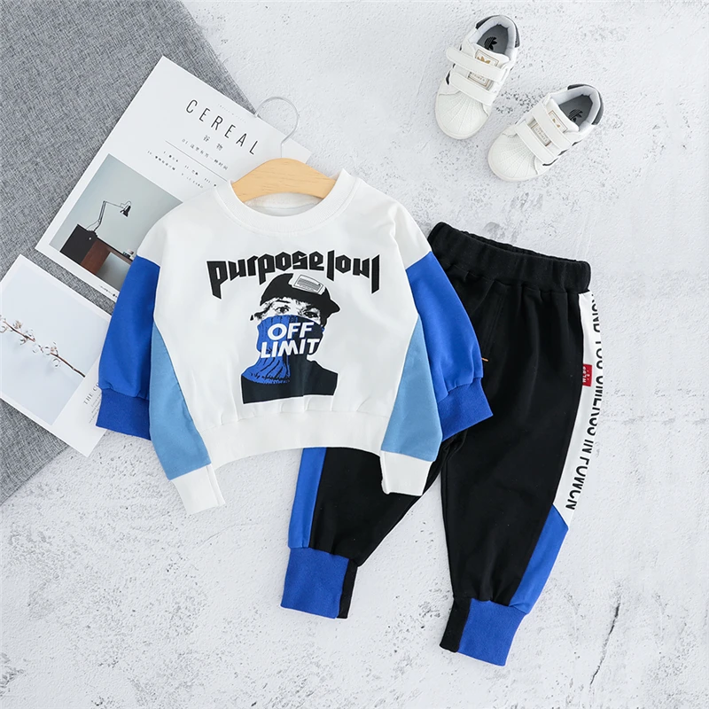 

HYLKIDHUOSE 2019 Toddler Infant Clothing Sets Autumn Baby Boys Girls Clothes Suits Casual T Shirt Pants Children Sports Costume