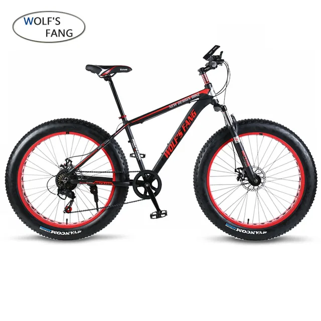 wolf s fang Mountain Bike 21 24Speed bicycle Cross country Aluminum Frame 26x4 0 Fat bike wolf's fang Mountain Bike 21/24Speed bicycle Cross-country Aluminum Frame 26x4.0 Fat bike Snow road bicycles Spring Fork Unisex