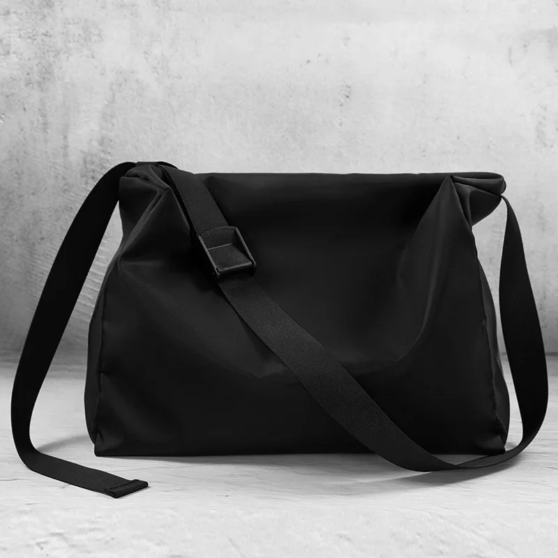 

Men Shoulder Bag Large Capacity Nylon Bag Male Messenger bag Light Black Travel Bag