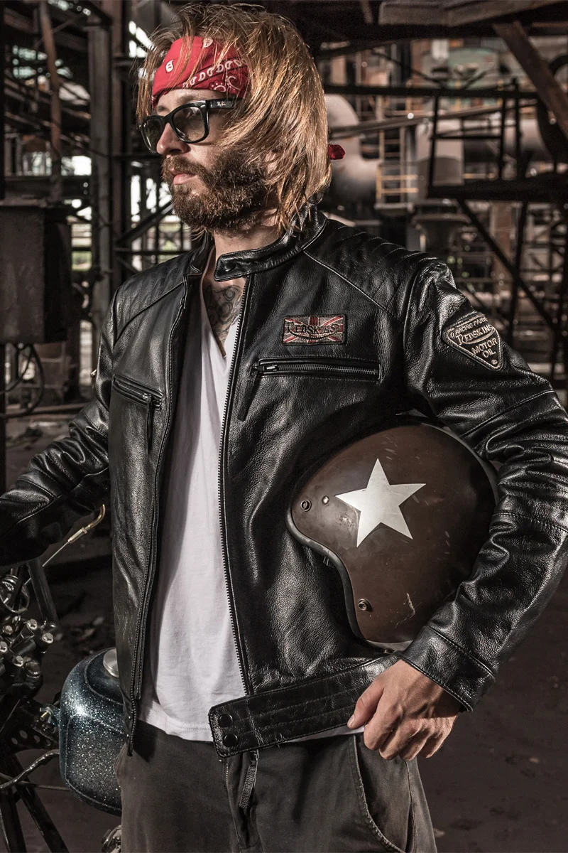 

2018 men's Leather Slim short collar Korean youth Harley Jacket Mens Leather Jacket tide