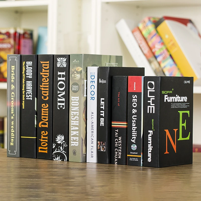 Retro Books Decoration Display Simulation Fake Book Housing Office