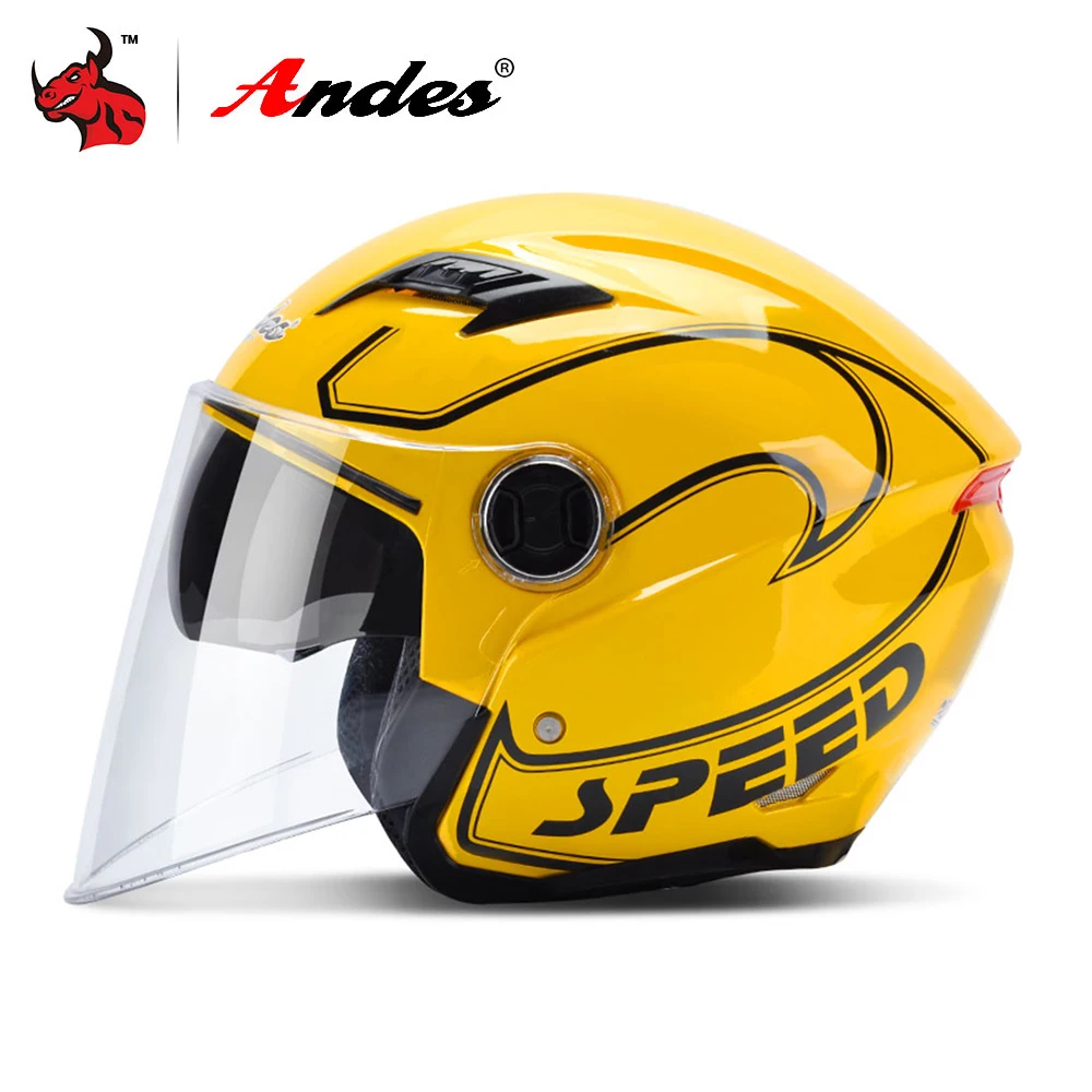 

Andes Motorcycle Helmet Unisex Scooter Motocross Helmet Summer Windproof UV Protection Flip Up 2 Visors Moto Helmet Casco
