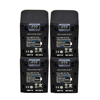 

4PCS 3000mAh NP-FV70 NP FV70 NPFV70 Batteries For Sony NP-FV50 NP-FV60 HDR-CX230 NP-FV30 HDR-CX150E HDR-CX170 CX300 Z1 Battery