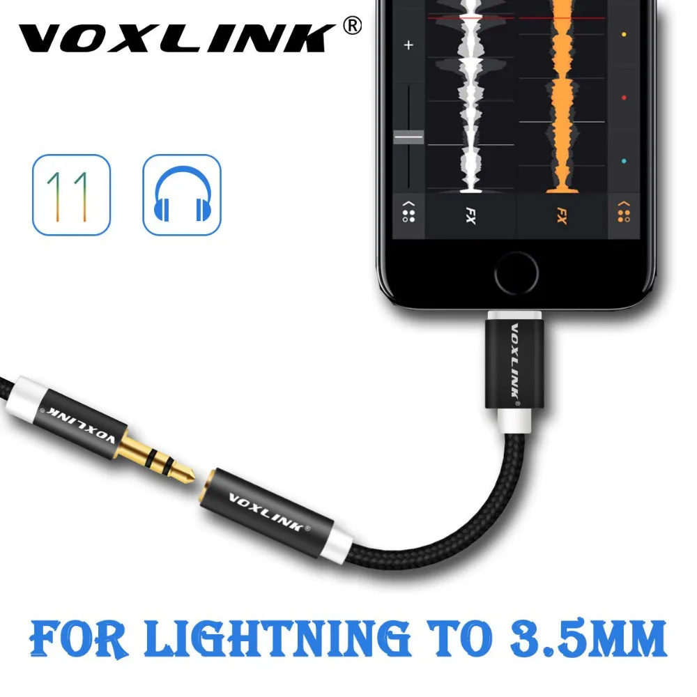 

Newest aux audio cable VOXLINK 8pin to 3.5mm Aux Headphone Jack Adapter Cable For Apple iPhone X 8 8 PLUS 7 / 7 Plus