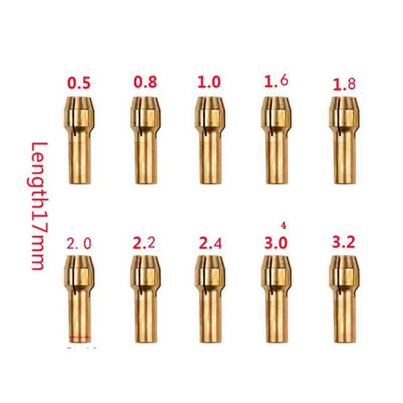 

10Pcs 0.5-3.2mm dremel Mini Drill Chucks Electric Drill Bit 4.8mm Shank for Dremel Rotary Tools+8 x0.75 Mill Shaft Screw Nut Cap