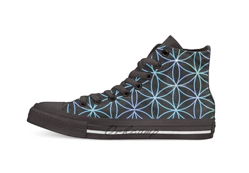 

Flower of Life Blue to Pink Design breathable Casual High Top lace-up Canvas shoes sneakers