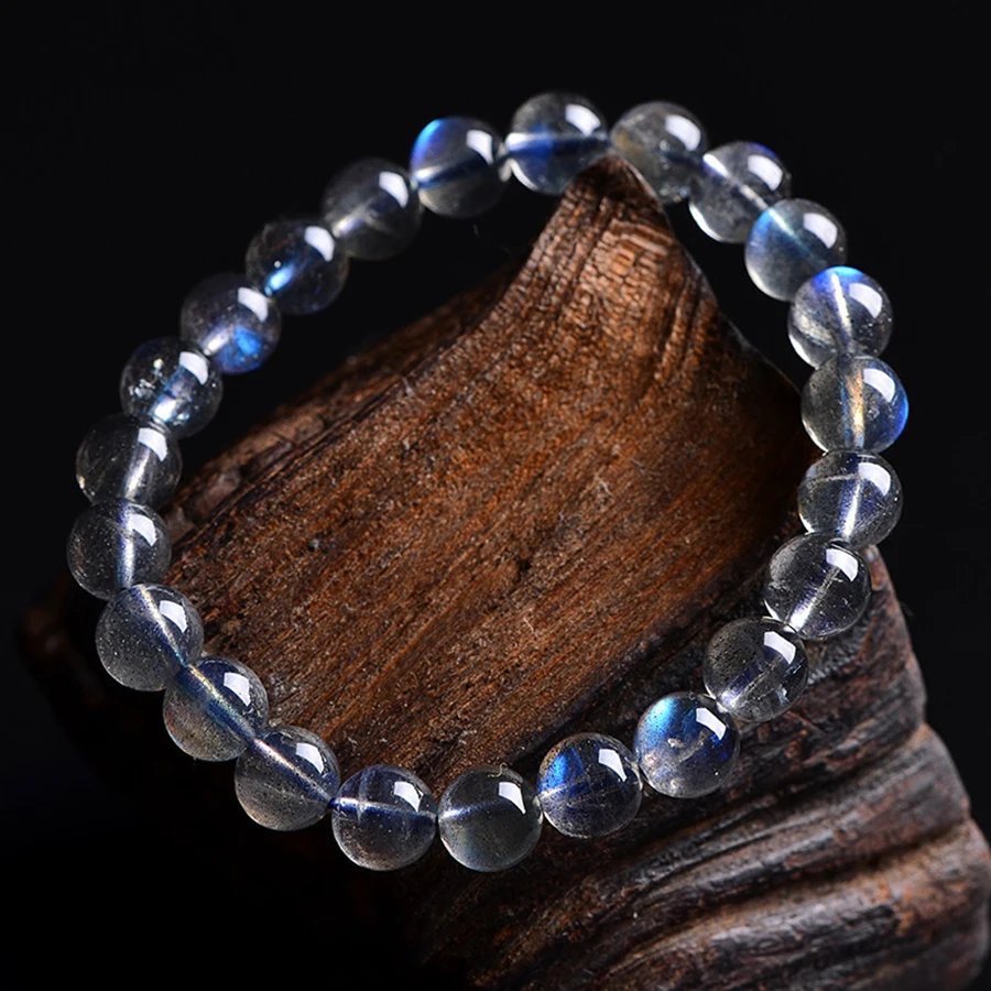 Модные бисерные браслеты из Лабрадорита для женщин Energy 5A лунный камень эластичный браслет ручной работы натуральный камень ювелирные изделия из бисера