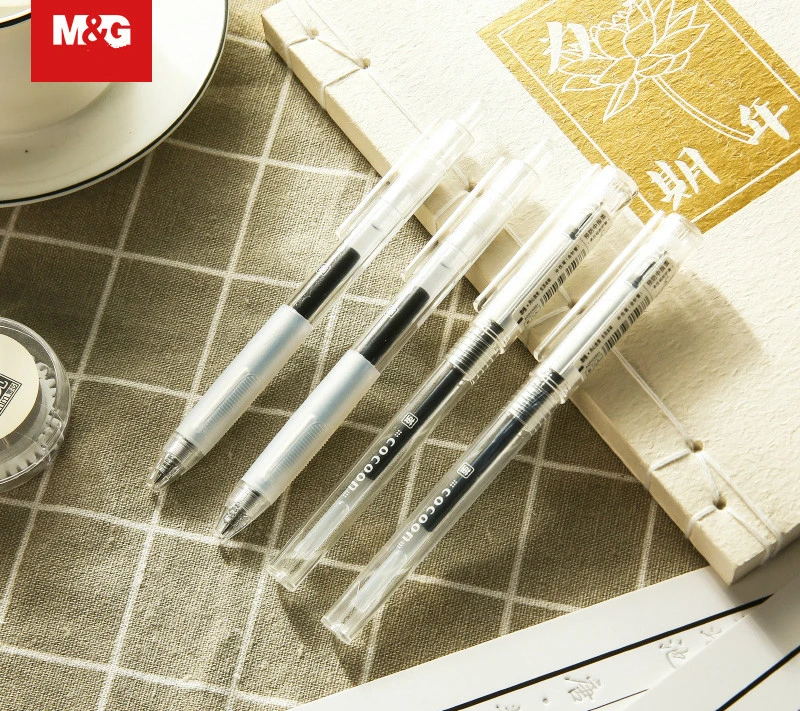 M&G 12/lot Super Smooth Rubber Grab Gel Ink Pen Retractable Ultra Simple Long Writing Student's Pen Office and School Stationery пенка кремовая missha super aqua ultra hyalron для умывания и снятия макияжа 200 мл