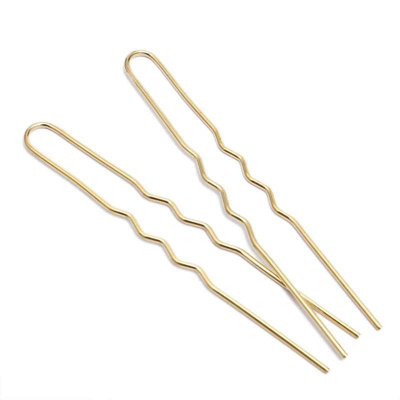 50 шт. 70 мм x 1,2 мм необработанное Латунное розовое золото цветные палочки для волос u-образные шпильки установка Пустой Базы для женщин бижутерия компоненты - Окраска металла: Original Brass