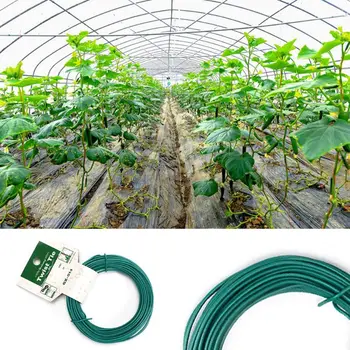 

15m Plant Twist Tie Garden Wire Green Coated String DIY For Garden Training Support Strap Bonsai Outlet Cable