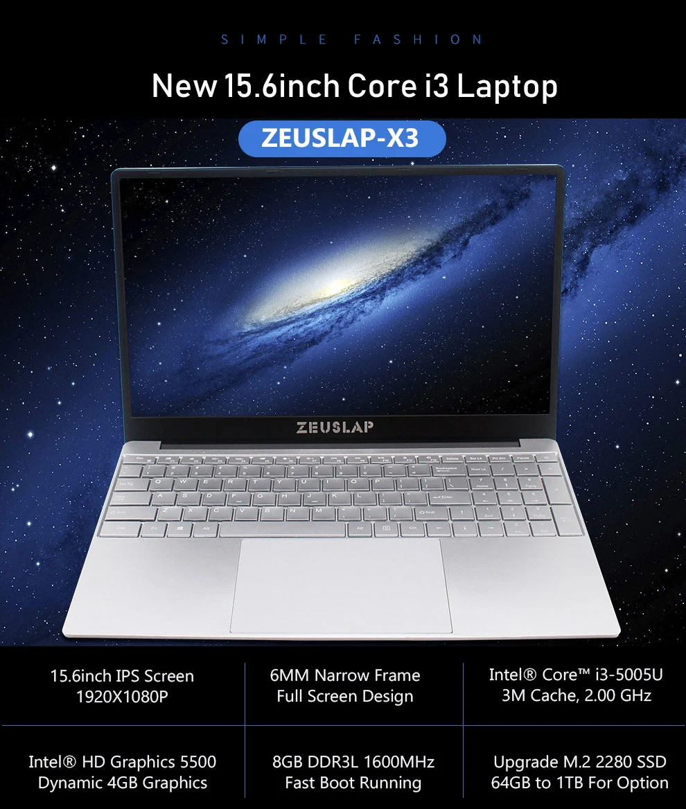 15,6 inch 8 GB Оперативная память + 256 GB SSD Intel Core i3-5005U Процессор двухдиапазонный Wi-Fi Bluetooth 4,0 Win10 ультратонкие офиса ноутбук Тетрадь компьютер