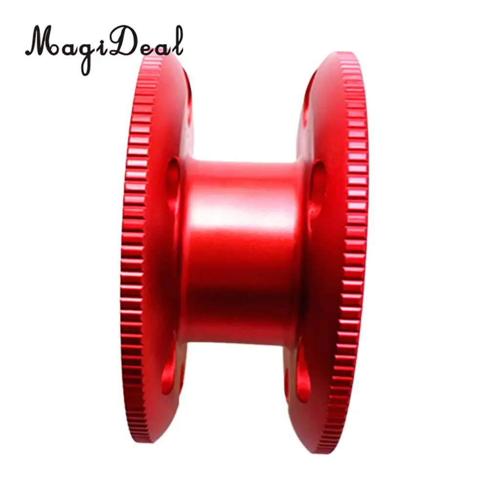 MagiDeal Aluminum Alloy Scuba Diving Compact Finger Spool Reel Guide Line Spool Red