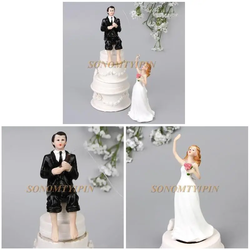 

Hot Resin Wedding Cake Topper Wedding Newlywed Bridal Groom Figure Cake Decoration LFD
