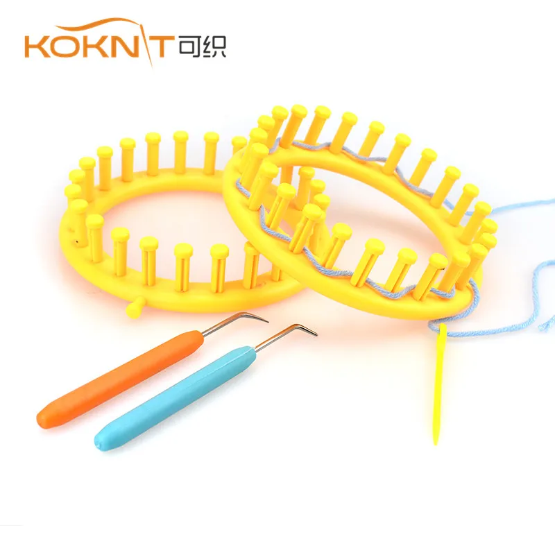 

KOKNIT 14CM Yellow Classical Round Circle Hat Knitting Knit DIY Tool Kit Randomly Colors Knitting Loom For Women Gift