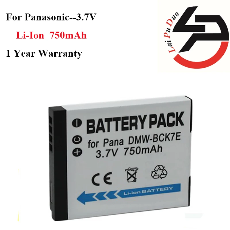 

Brand New 750mah Replacement Camera Battery For Panasonic DMW-BCK7E DMC-S1 DMC-S3 DMC-FS35 DMC-FS18 DMC-FP5 DMC-FX77