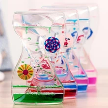 Жидкое движение Bubbler таймер с двойными вращающимися колесами сенсорная игрушка для релаксации, жидкое движение таймер песочные часы плавающий цвет