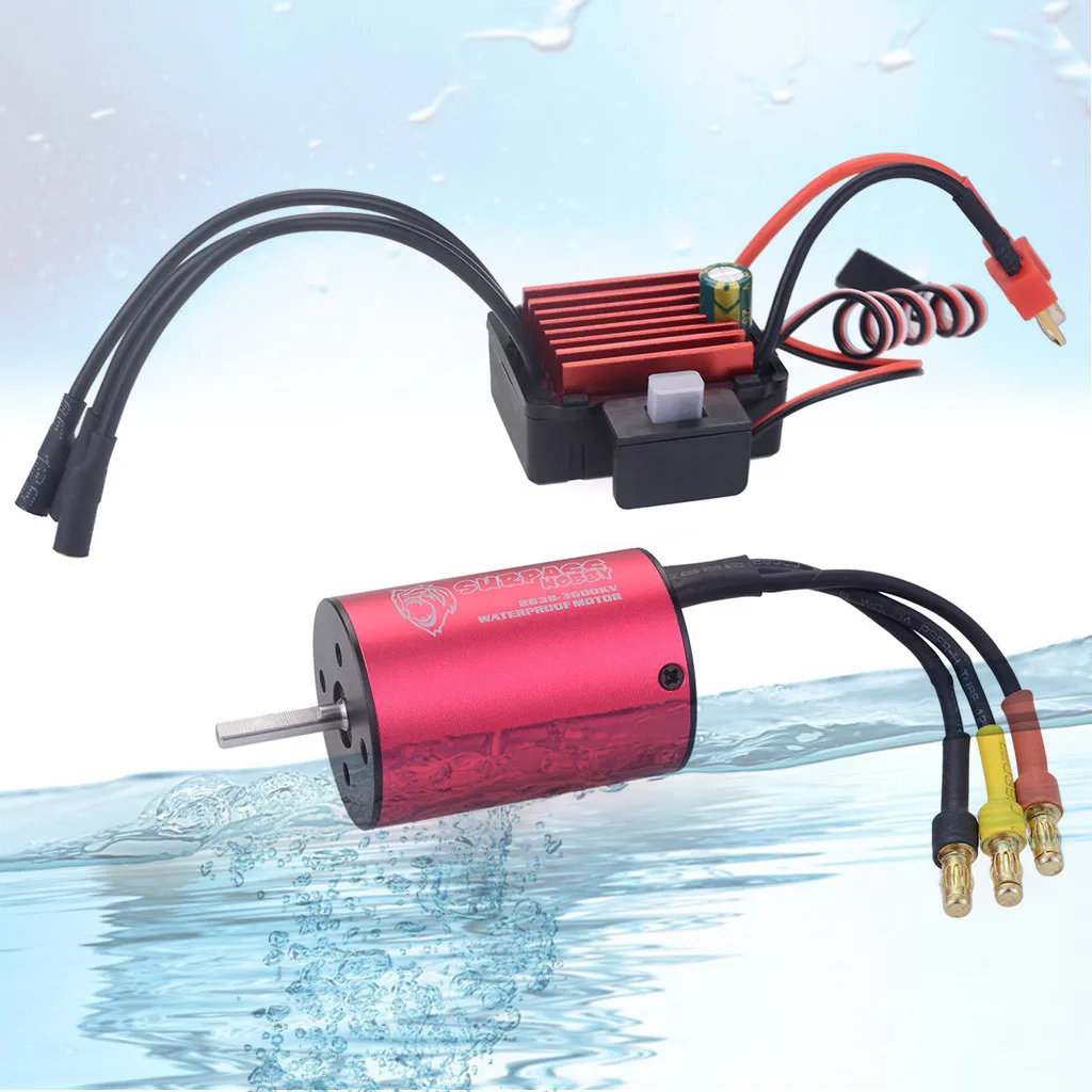 

Model parts waterproof 2838 3600KV brushless motor + 35A ESC 2-3S for 1/16 RC Car Truck waterproof motor waterproof ESC L0708