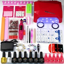 Набор для маникюра 36 Вт/48 Вт/54 Вт УФ светодио дный Светодиодная лампа Сушилка 6 цветов soak off Гель лак для ногтей дрель лак для ногтей Набор для маникюра инструмент