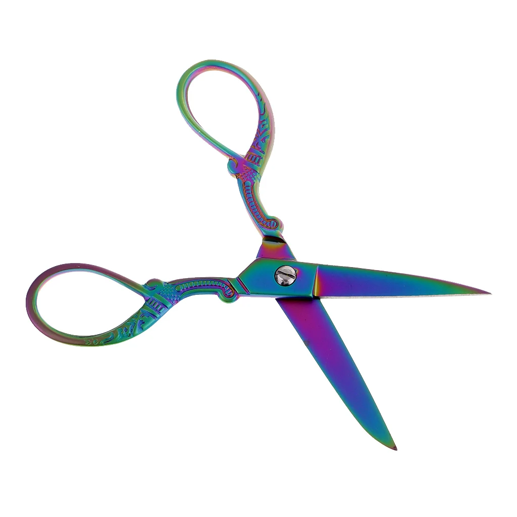 Handicraft Stainless Steel Vintage Sewing Scissors Embroidery Fabric Dressmaking Shears for DIY Crafts Cut Tools