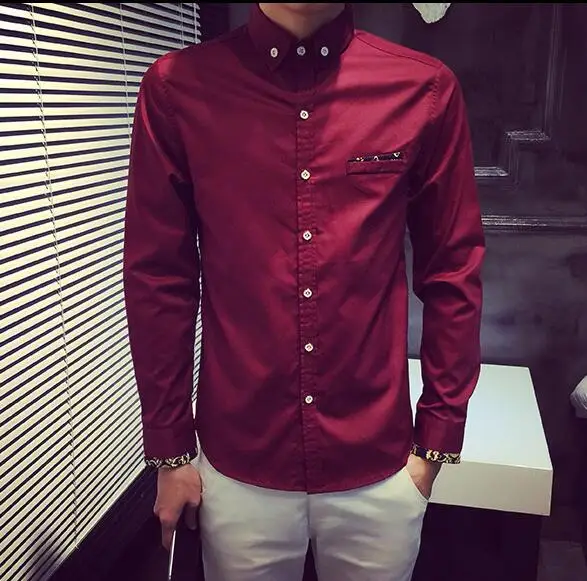 camisas de vestir hombre color vino