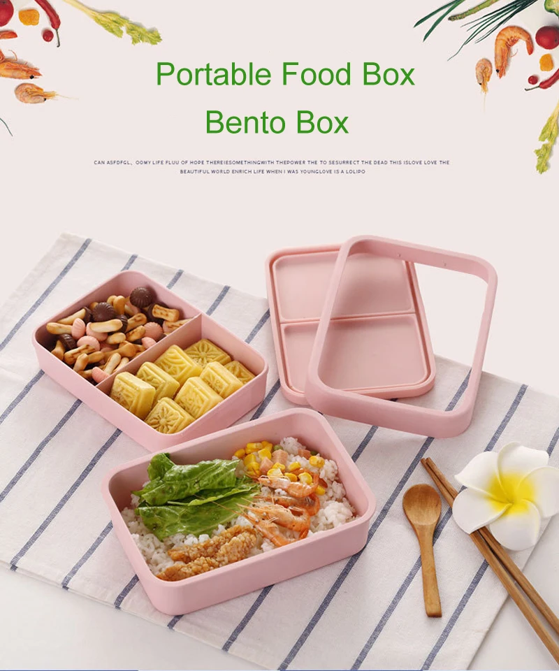 GZZT Ланч-бокс пищевой контейнер Портативный Бамбуковый волокно коробки для обедов бенто микроволновая печь столовая посуда контейнер для хранения еды Ланчбокс здоровый
