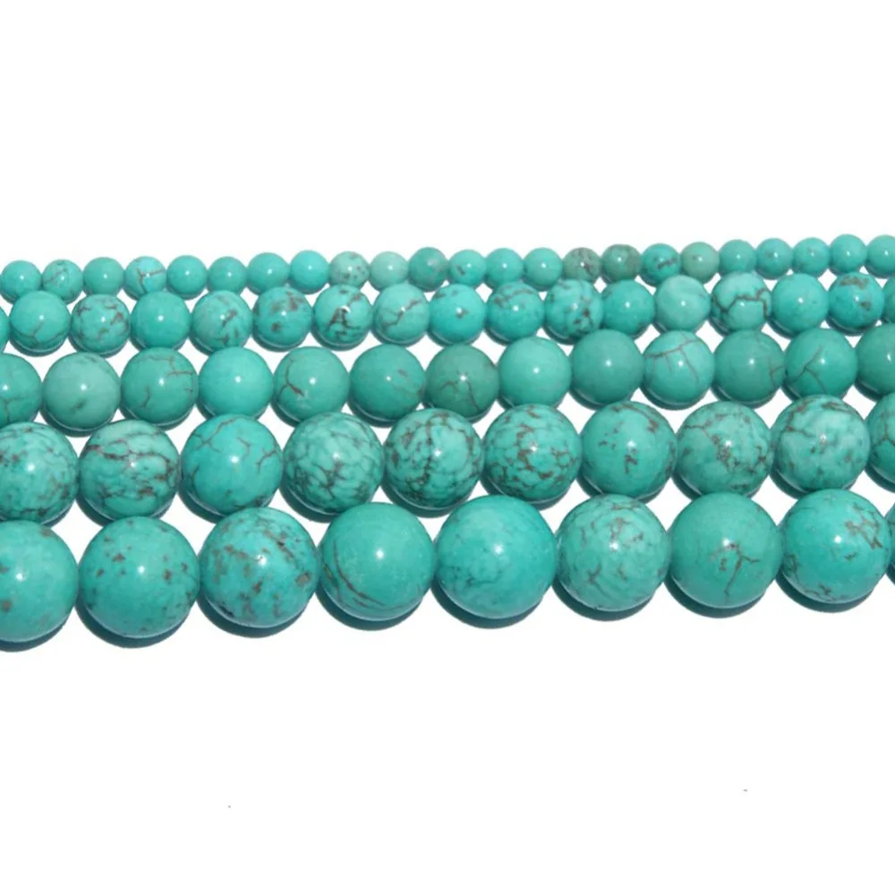 

15" Strand Smooth Natural Stone Beads Turquoises Stone Beads Loose Beads For Jewelry Making Charm Bracelet Neck 4/6/8/10/12mm