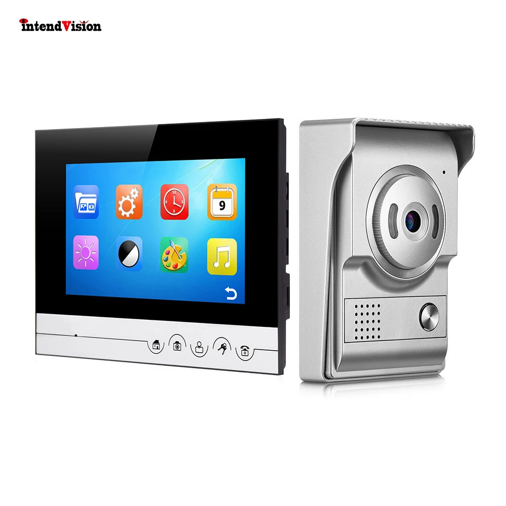 

Intendvision 7'' Video Intercom System with One Monitor Door phone Camera 25Ring Bell Elegant Design for Home Security IDV70RL