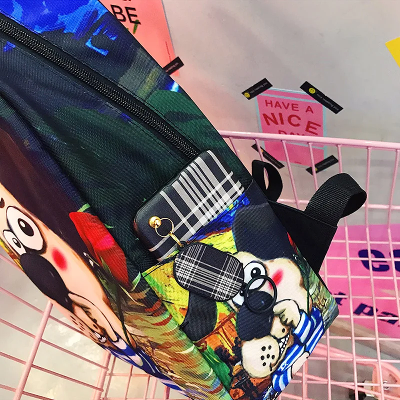 Menghuo New Women Backpacks Girls School Bag 3D Cartoon Cat School Backpack Bag For Girls Printing Backpack Travel Bags Mochilas (10)