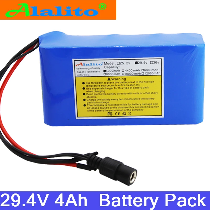 High quality 24V 4Ah 7S2P 18650 Battery li-ion battery 29.4v 4000mAh electric bicycle moped /electric/lithium ion pack | Электроника