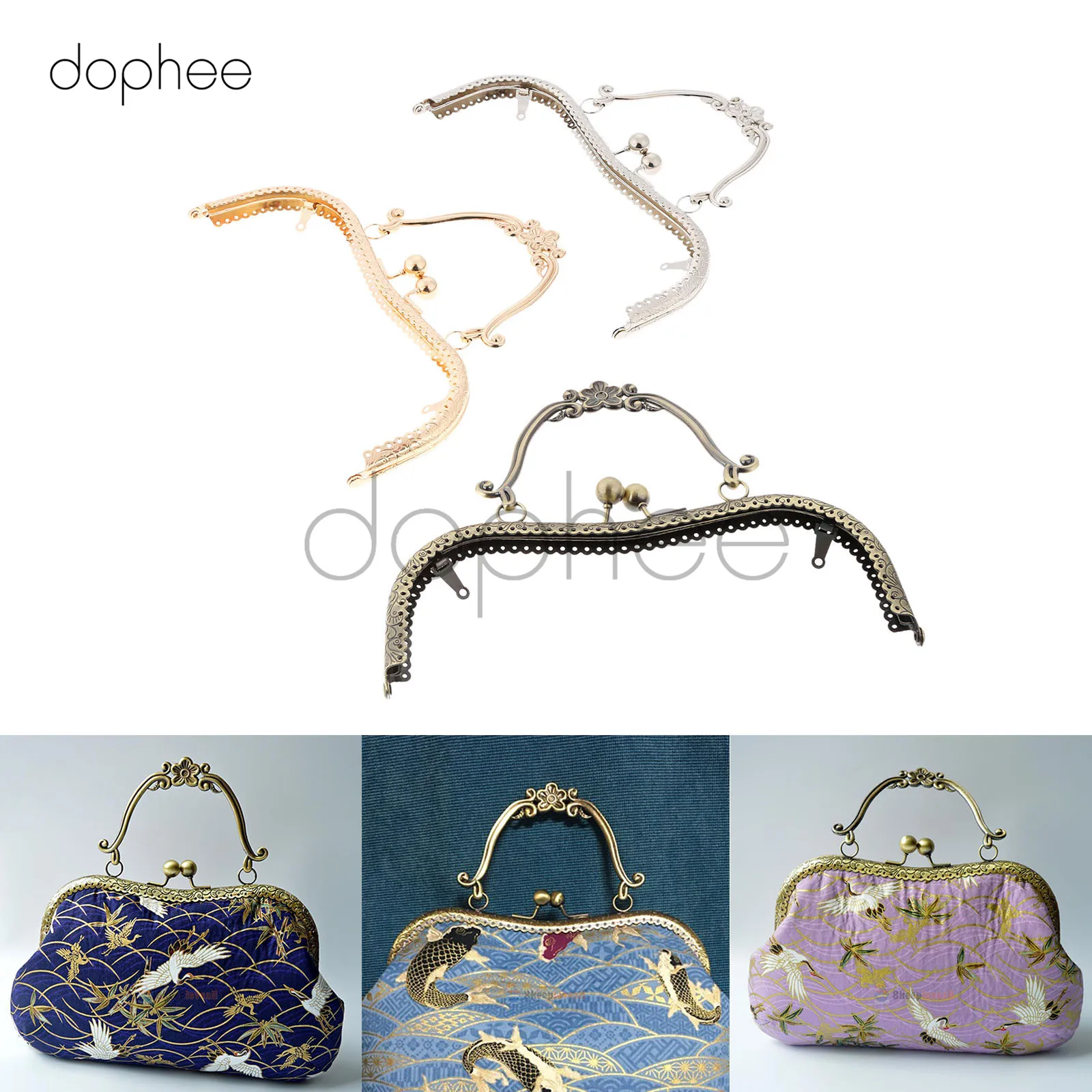 Dophee 1 шт. 20 5 см М винтажная металлическая рамка для кошелька поцелуй застежка