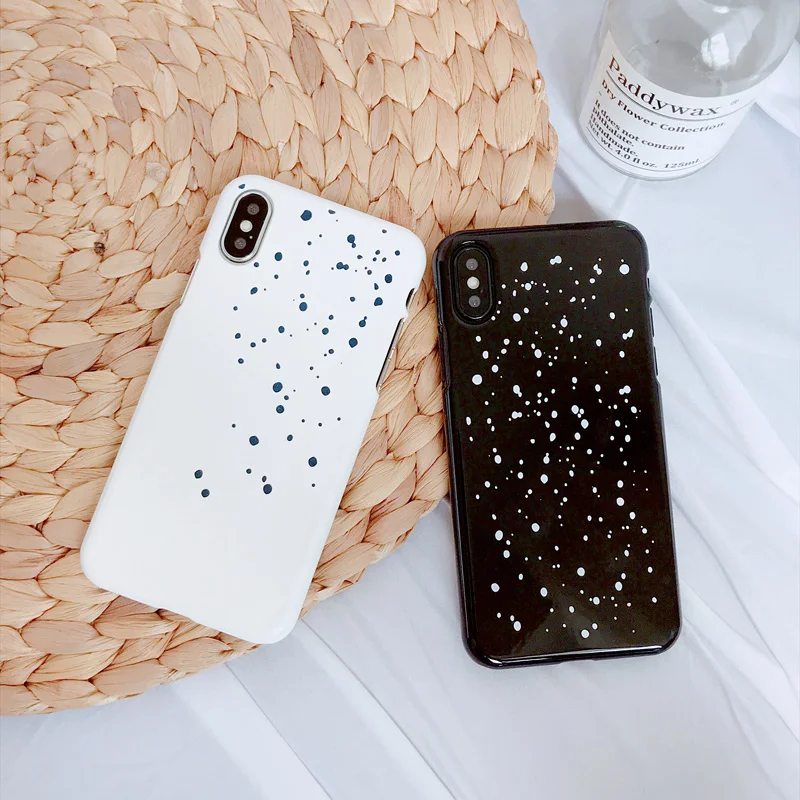 

Cute Raindrop PC Half Pack Pattern Phone Case for iPhone5 5s X XS XR XSMax 8plus 7 6 6SPlus Word Plastic Matte Phone Case