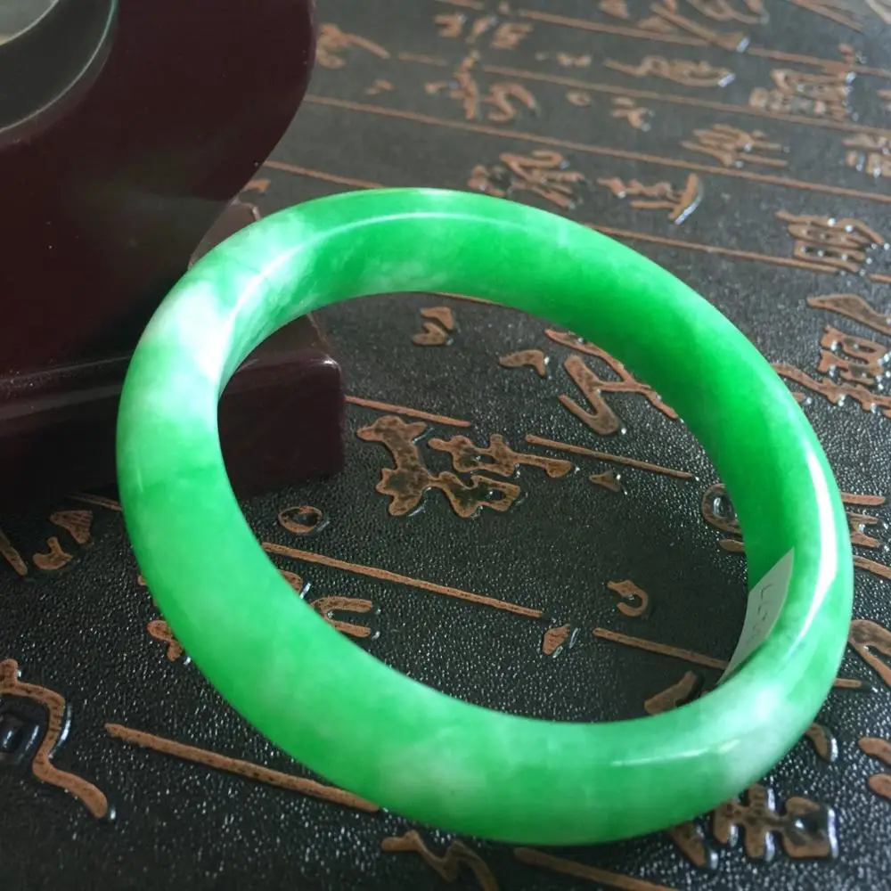 

57mm Light Green 100% Natural A stone stoneite Bangle Bracelet A3177