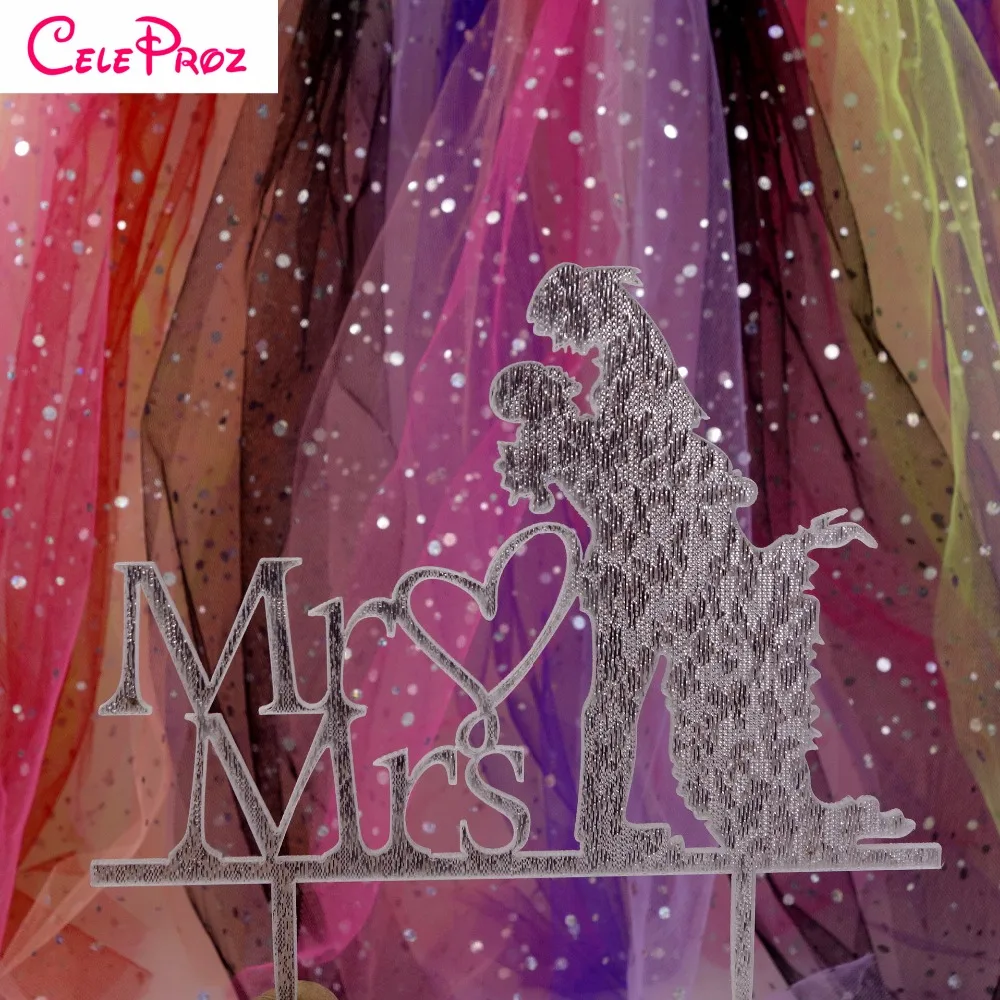 

Silver Cake Topper Bride Groom Mr Mrs Cake Topper Wedding Birthday Party Cake Decoration Party Favors