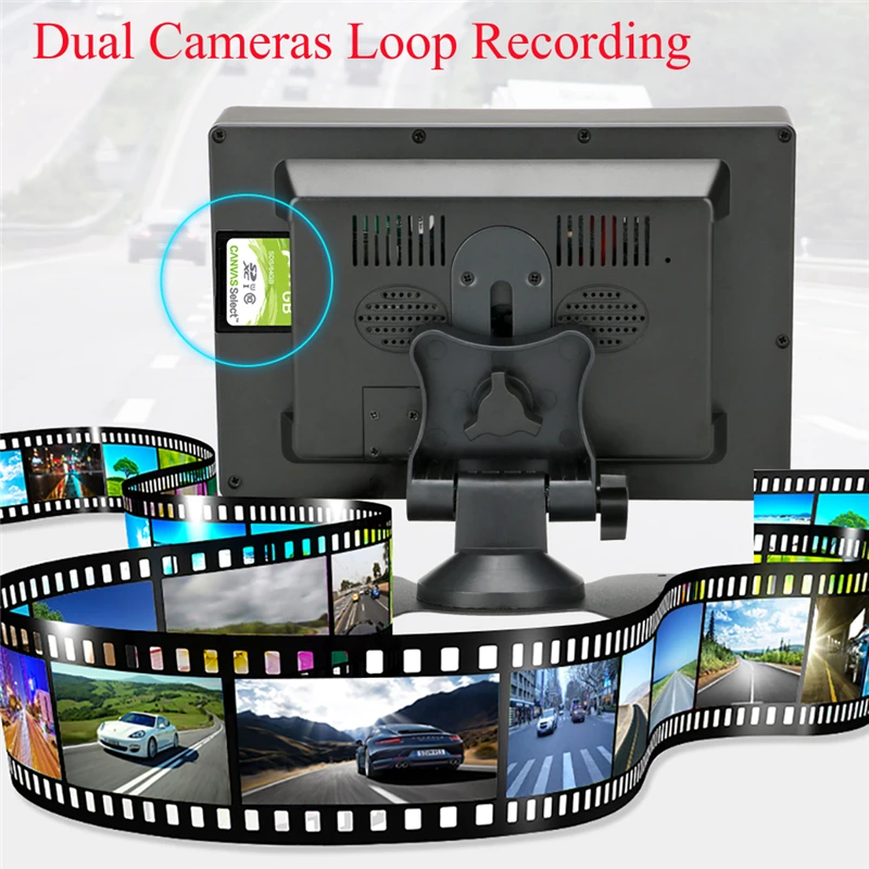 YuanTing резервная камера система 2 сплит экран 7 ''двойной обзор AHD 1080P монитор с Запись DVR Функция для грузовика, трейлера