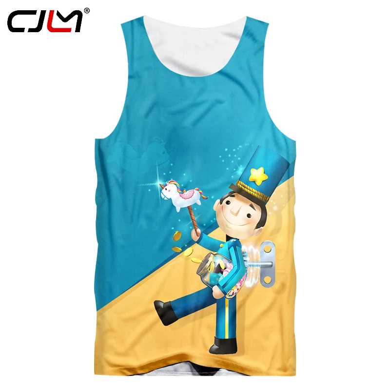 CJLM аниме Singlets человек 3d Забавный принт Щелкунчик безрукавки для женщин мужчин